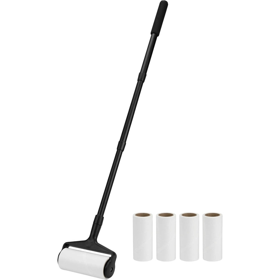 Orav Long-Handle Adhesive Lint Roller 16 cm with 4 Refills Black